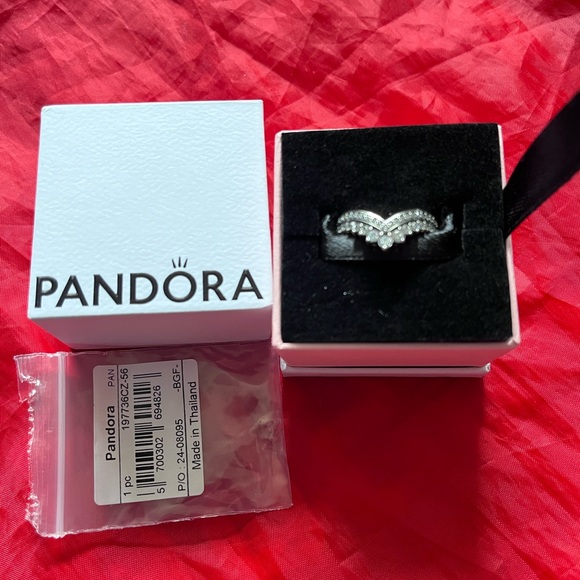 Pandora. wish ring cz in sterling silver Size 7.5 - Picture 8 of 9